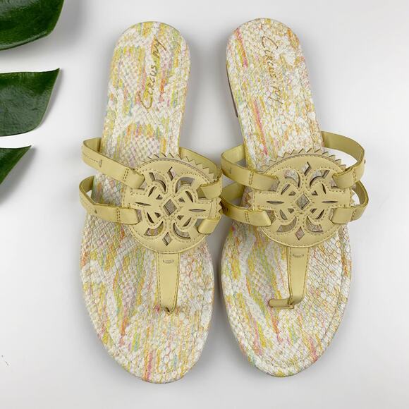 Circus by Sam Edelman Canyon Sandals Yellow Thong Flat Shoes Women's 9.5 - Picture 1 of 8